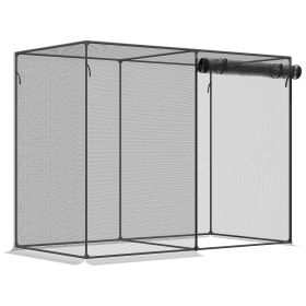 Plant Protection Tent 6x3ft Tall Crop Cage with Zippered Doors Storage Bag Ground Stakes Black