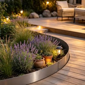 5-Pack Steel Landscape Edging (39" x 3"), Bendable Garden Border & Heavy Duty Lawn Edging for Flower Beds