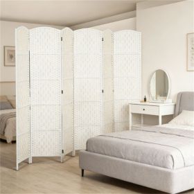 Room divider, 6 foldable privacy screens, white