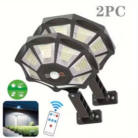 2 Pack Solar Motion Sensor Lights Outdoor, IP55 Waterproof Dusk to Dawn Solar Wall Lights, Energy Saving Security Flood Lights for Yard, Patio, B