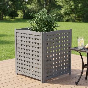 3-Panel Outdoor Air Conditioner Fence Screen, Outside Wood Privacy Fence, 32" W x 38" H