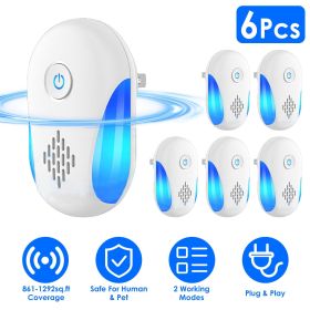 6 Packs Ultrasonic Pest Repellers Electric Plug-In Indoor Pest Control