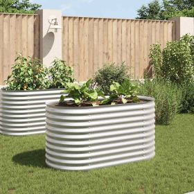 Garden Raised Bed 63"x31.5"x31.9" Galvanized Steel Silver
