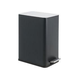 10L/2.6 Gallon Rectangular Step Trash Can, Stainless Steel Garbage Can with Foot Pedal