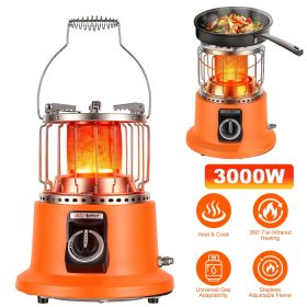3000W 2 in 1 Portable Propane Heater Stove Portable Propane Heater Outdoor gas Stove with Pot Stand Gas Pipe for Camping Ice Fishing Patio RV
