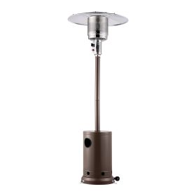 Patio Heater for Outdoor Use, 50000BTU Propane Heater Tall Hammered With Round Table Design, Metal Burner and Wheels (Product Type: Umbrella Shape, Color: Bronze)