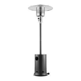 Patio Heater for Outdoor Use, 50000BTU Propane Heater Tall Hammered With Round Table Design, Metal Burner and Wheels (Product Type: Umbrella Shape, Color: Silvery Gray)